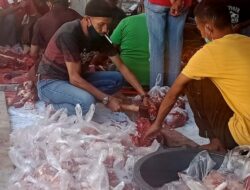 Panitia Idul Adha Masjid KH Ahmad Dahlan Kupang Bagi Daging Kurban ke Rumah Warga