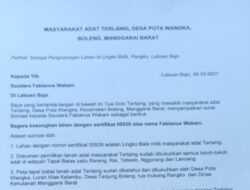 Diduga Alas Hak Palsu, Masyarakat Adat Terlaing Somasi Fabianus Wakam
