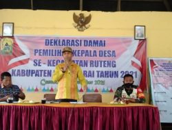 Plt. Camat Ruteng Bersama Cakades Gelar Deklarasi Damai Pilkades 2021