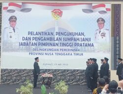Gubernur Melki Lantik 15 Pejabat Eselon II Lingkup Pemerintah Provinsi NTT