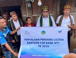 Bank NTT Salurkan CSR Listrik Gratis untuk 142 Rumah Tangga di Manggarai Timur
